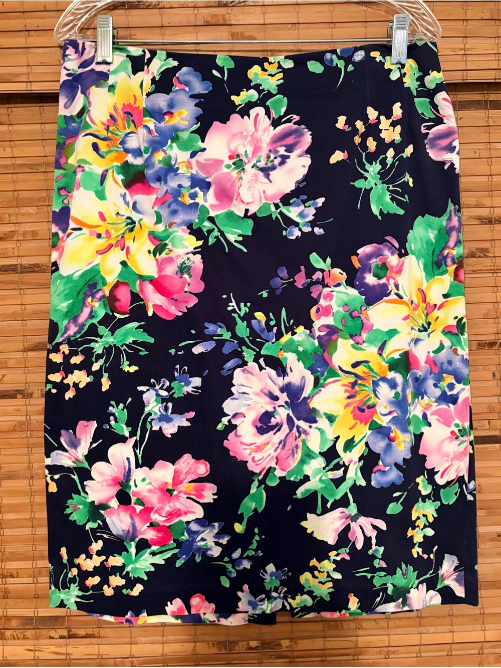 Ralph Lauren Black Floral Pencil Skirt